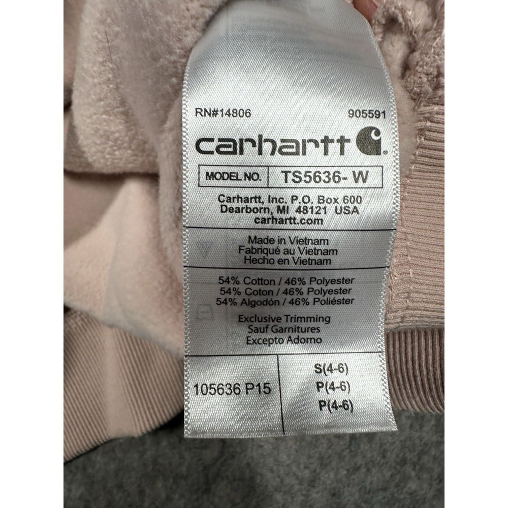 Carhartt Rain Defender Hoodie Pink Relaxed Fit Logo Pullover Sweatshirt Small - Picture 7 of 8